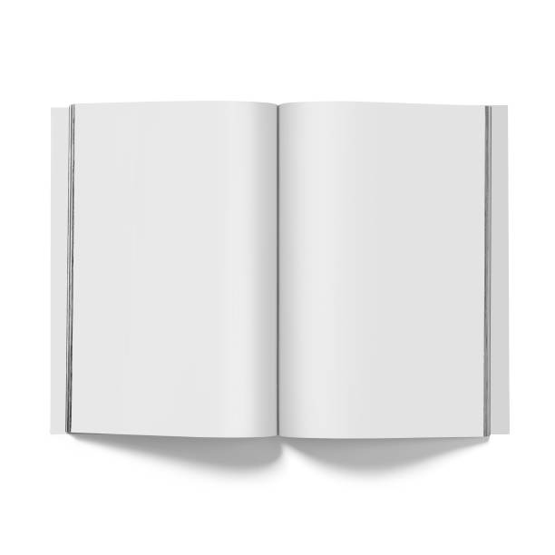 istock Isolated white open magazine mockup on white 2057498600