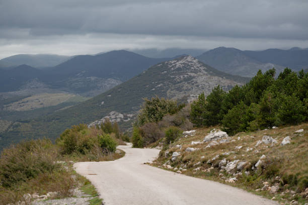 istock Curvy road through the Croatian mountains. 2057502826