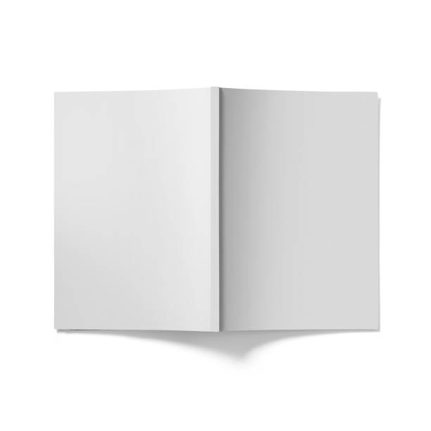 istock Isolated white open magazine mockup on white 2057502837