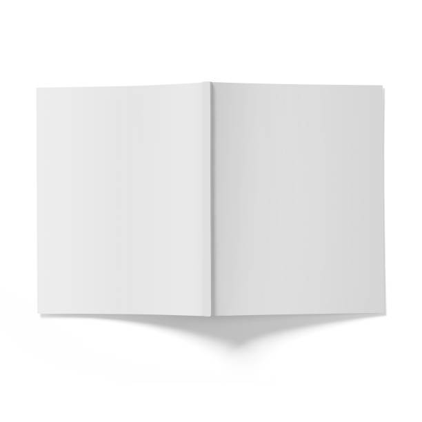istock Isolated white open magazine mockup on white 2057506555