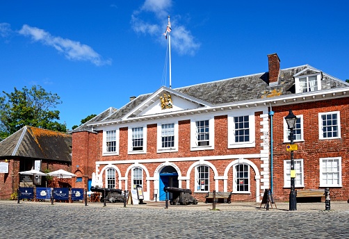 Front view of the Custom House (now a visitor centre) along the waterfront, Exeter, Devon, UK, Europe.