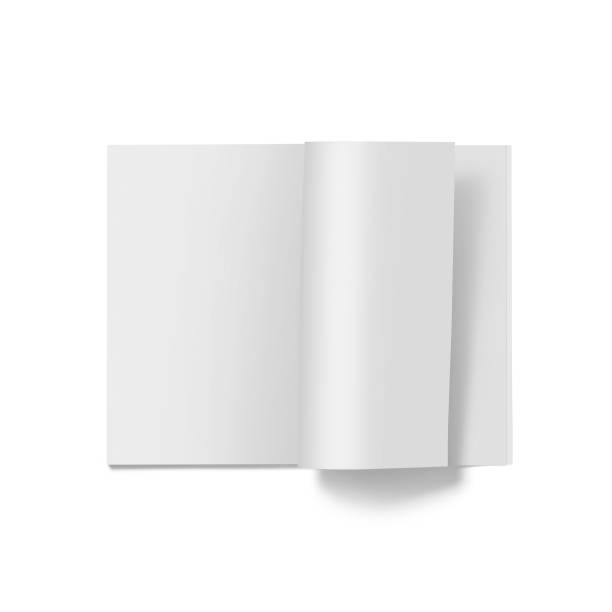 istock Isolated white open magazine mockup on white 2057513325