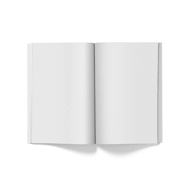 istock Isolated white open magazine mockup on white 2057514415