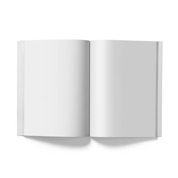 istock Isolated white open magazine mockup on white 2057514927