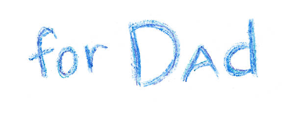 istock The inscription For Dad in blue on a white background. Colored pencils. 2057539891