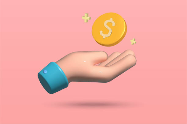 istock Saving money concept on pink background. Hand and coin icon 3d vector illustration design. 2057552864