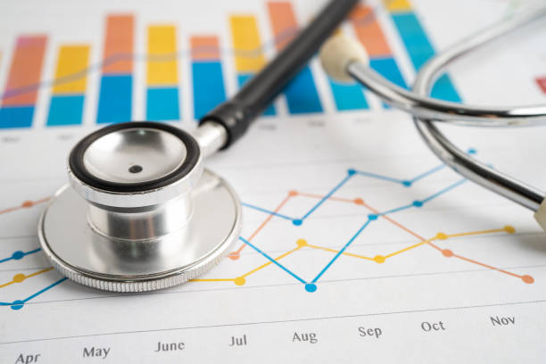 istock Stethoscope on graph paper, Finance, Account, Statistics, Investment, Analytic research data economy and Business company. 2057553934