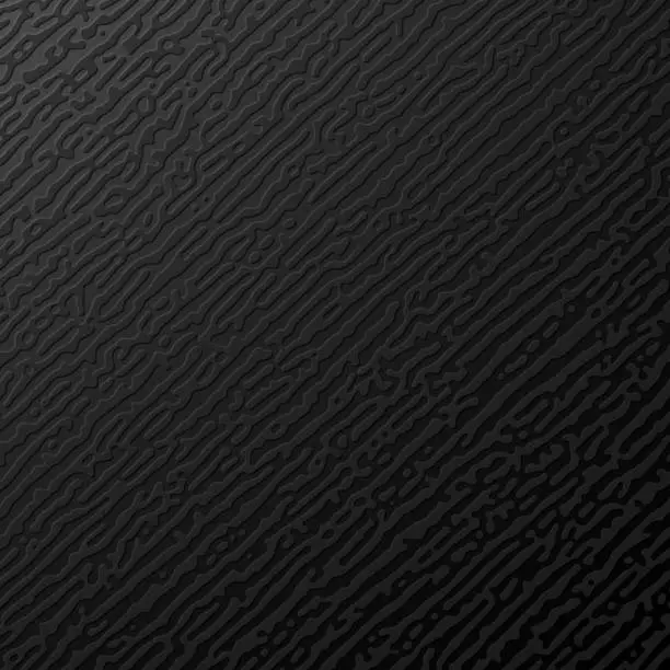 Vector illustration of Black paper tactile embossed texture. Abstract Turing ornament halftone reaction diffusion psychedelic background.