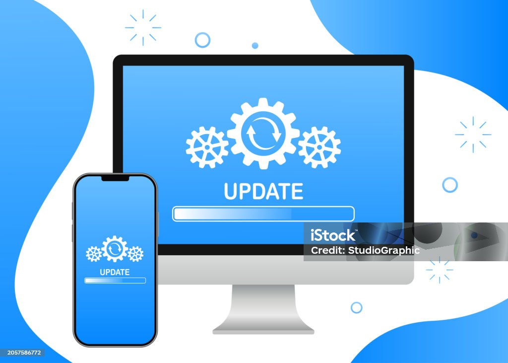 Ilustración de System Update Improvement Change New Software Version ...