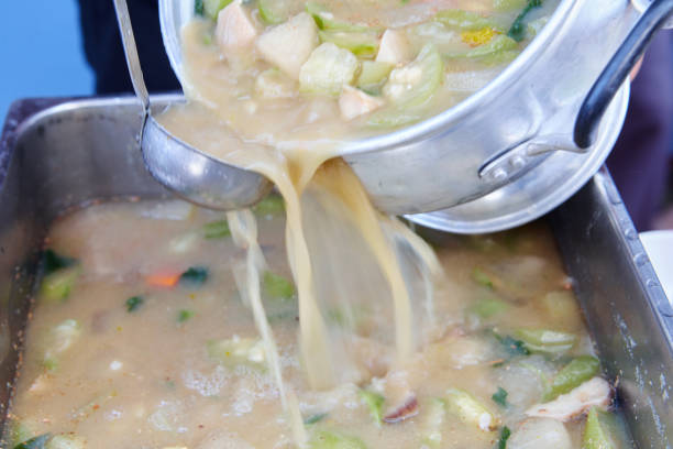 istock Thai Spicy Mixed Vegetable Soup with Prawns or Kaeng Liang 2057621582