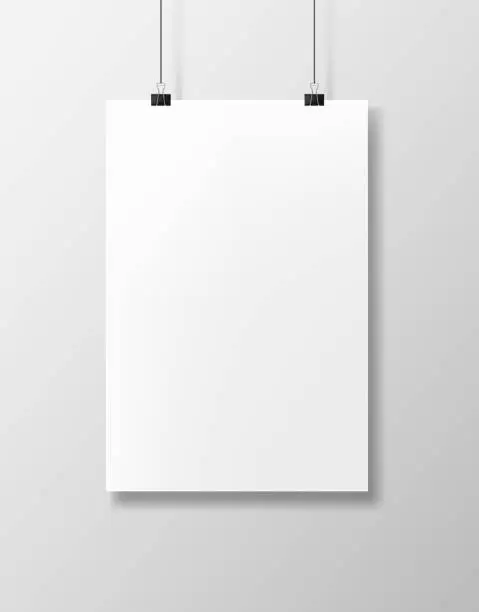 Vector illustration of A blank white paper of poster