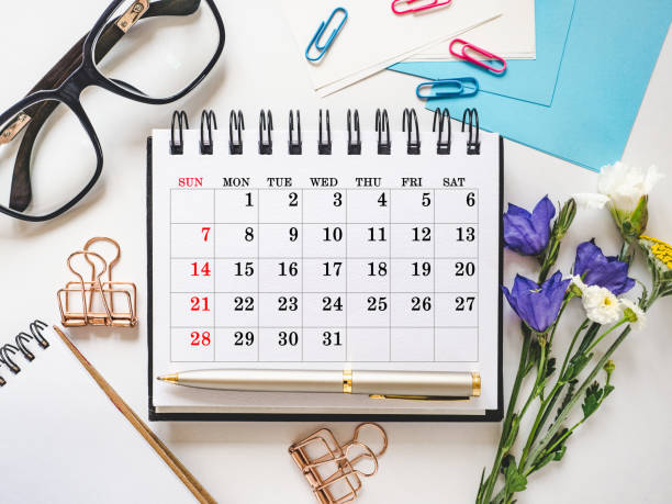 istock Calendar lies on the table in the office 2057651490