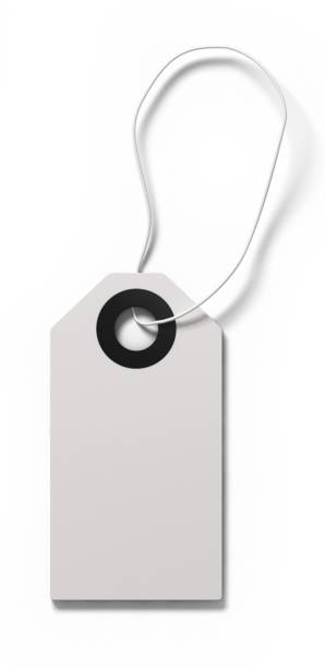 istock Close up view blank plain paper tag isolated on plain background. 2057662695