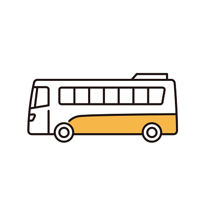 Sightseeing bus. Vehicle icon. Simple vector illustration.