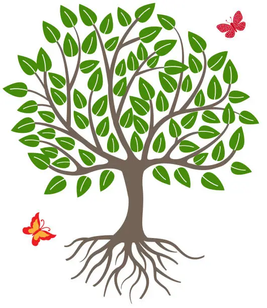 Vector illustration of Tree background .