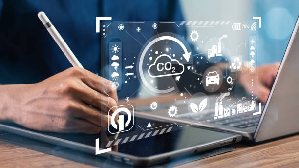 istock Net Zero and Carbon Neutral Concepts Net Zero Emissions Goals A climate-neutral long-term strategy, Reduce CO2 emission concept in the hand with icons, global warming for environmental. 2057702309