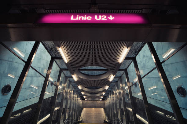 istock Going down the stairs to new subway station. 2057703370