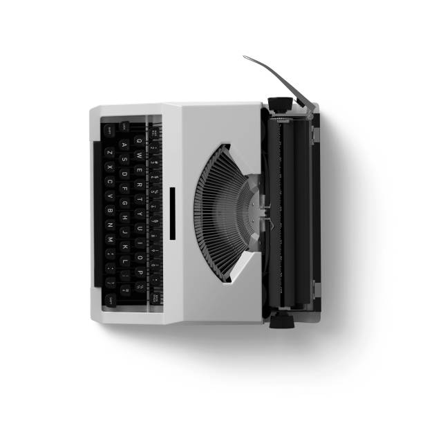 istock Close up view old typewriter isolated on white background. 2057706000