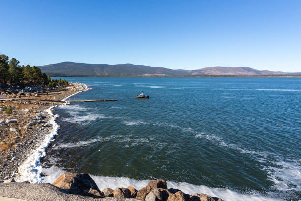 Eagle Lake in winter cold weather. California, USA