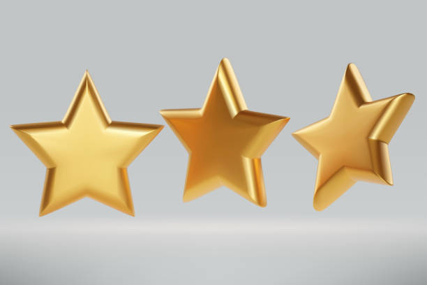 istock Set of 3D Vector golden star for Christmas, Realistic 3D Style vector golden star. 2057737451