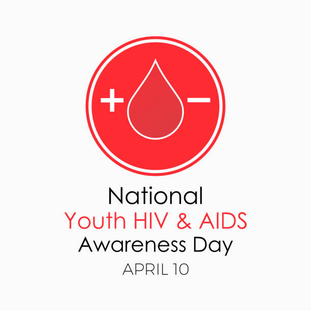 national youth hiv & aids awareness day observed every year of april 10, vector banner, flyer, poster and social medial template design. - retrovirus hiv sexually transmitted disease aids点のイラスト素材／クリップアート素材／マンガ素材／アイコン素材