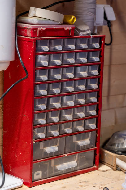 istock Cluster of small plastic boxes to collect small things in 2057761625