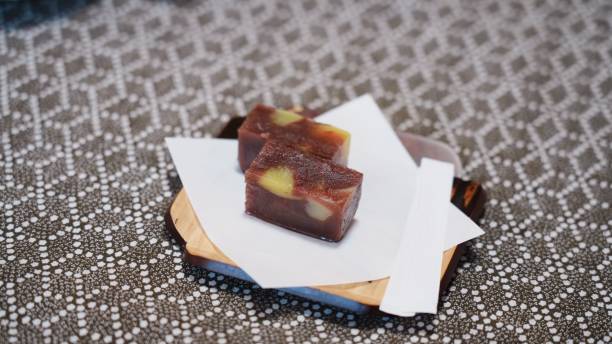 An Asian snack called yanggang. Made with chestnuts.