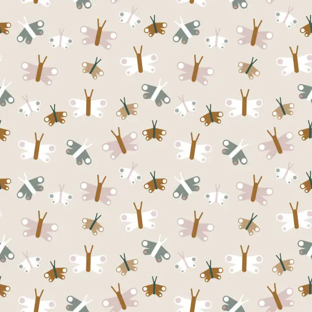 Vector illustration of Pattern with butterflies.