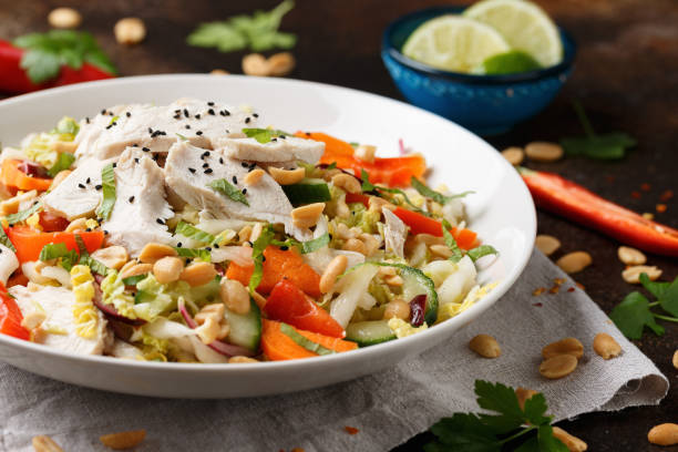 istock Healthy Vietnamese Chicken Salad with vegetables and peanuts 2057813637