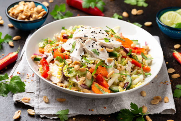 istock Healthy Vietnamese Chicken Salad with vegetables and peanuts 2057813890
