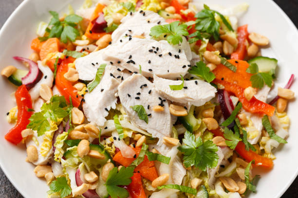istock Healthy Vietnamese Chicken Salad with vegetables and peanuts 2057814171