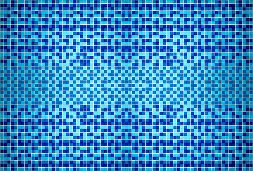 Bottom of a pool. Mosaic tiles textured background. View from above