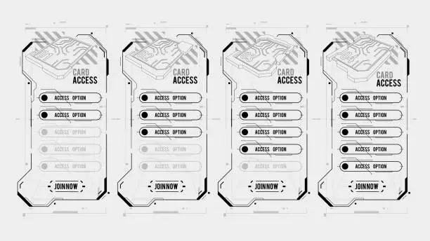 Vector illustration of Tariff plans in a futuristic design. Price list, hosting plans and web boxes banners design. interface for the site. ui ux vector banner for web app.