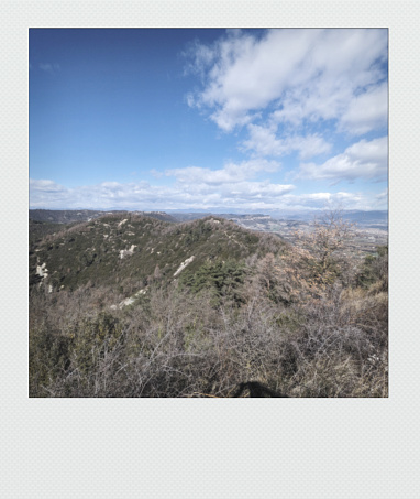 Polaroid effect photography, View of Gurb, Barcelona, Spain