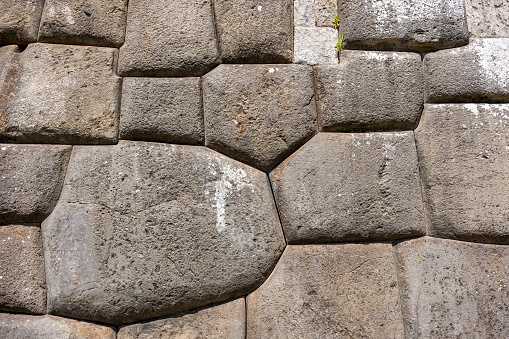 Close up of Inca stonework at Sacsayhuaman near Cusco in Peru.