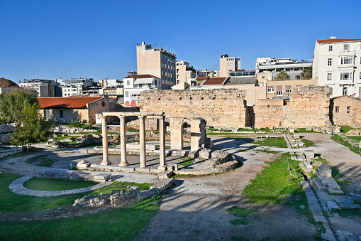 Greece, ruins of  Early Christian Quatrefoil Building - Basilica of Megale Panagia in Athens