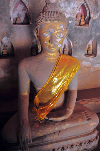 Vientiane, Laos: Wat Si Saket Buddhist temple, completed in 1824 under King Anouvong - it is said to be the Laotian temple housing the most Buddhas - cloister wall with more than 2,000 Buddha images.