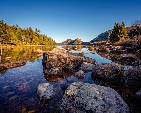 Two mountain peaks in Acadia National Park