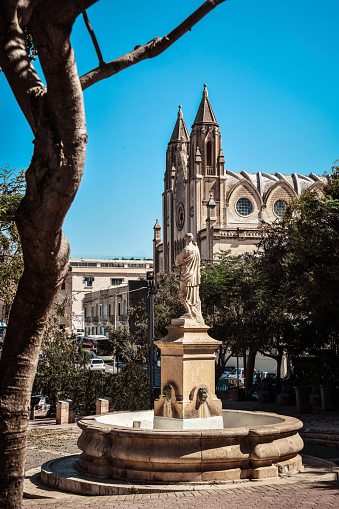 Statue Near Carmelite Church of Balluta, Malta