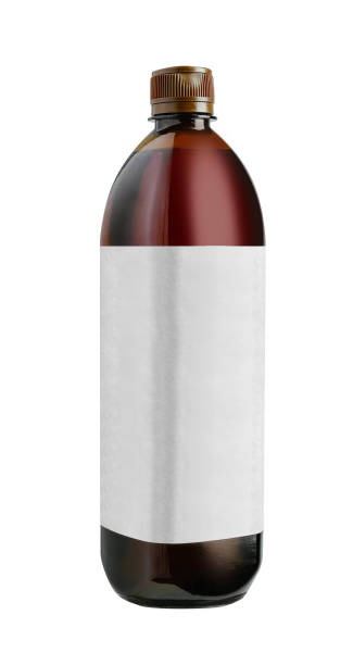 Overhead view of a red wineglass and a wine bottle shot on rustic wooden table. The composition is at the left of an horizontal frame leaving useful copy space for text and/or logo at the right. Predominant colors are brown and red. High resolution 42Mp studio digital capture taken with SONY A7rII and Zeiss Batis 40mm F2.0 CF lens