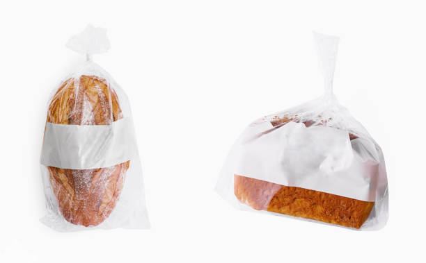 istock Sweet bread in plastic packaging on a white background 2057957870