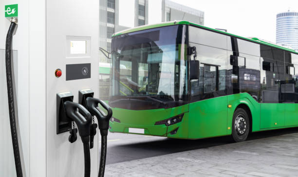 istock Electric buses with charging station 2057991450
