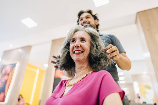 istock Customer doing hair at hair salon 2057992530