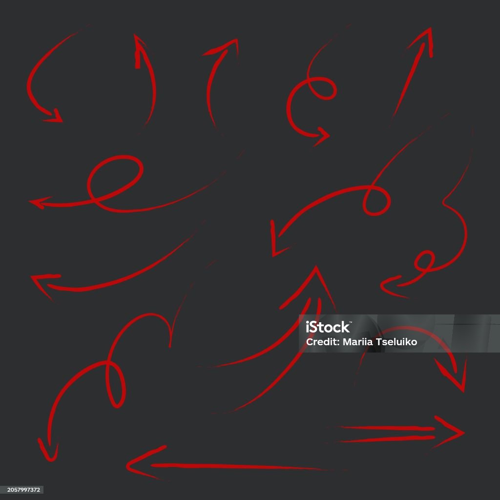 Arrow String Text Red Arrows For Text Vector Illustration A Set Of Brushes And Elements ...