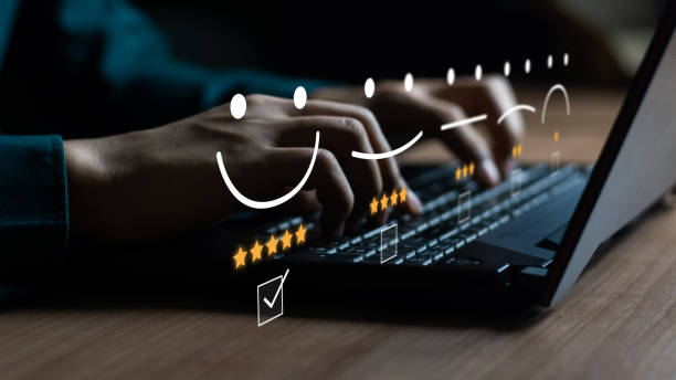 istock Customer Satisfaction Survey concept, 5-star satisfaction, Users Rate Service Experiences On Online Application, Customers Can Evaluate Quality Of Service Leading To Business Reputation Rating. 2058002267