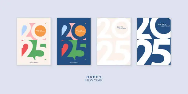 Vector illustration of Cover design of 2024 happy new year. Strong typography. Colorful and easy to remember. Happy new year 2024 design poster.