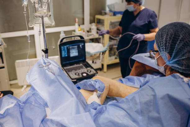 istock Modern treatment of varicose veins with laser system 2058005485
