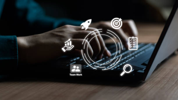istock Digital Marketing Media Technology Graphic Concept, Businessman using mobile smart phone. application technology and digital marketing, Financial and banking, Digital link tech, big data. 2058010702