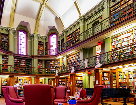 3D rendering of a vintage reading corner interior