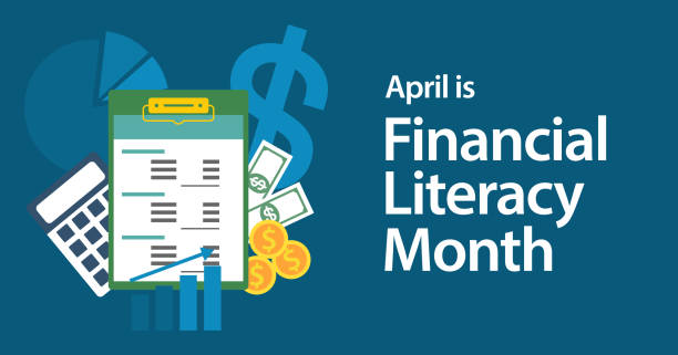 National Financial Literacy Month. Business success, personal finance education concept. Observed in April.  Vector illustration banner National Financial Literacy Month. Business success, personal finance education concept. Observed in April.  Vector illustration banner month stock illustrations